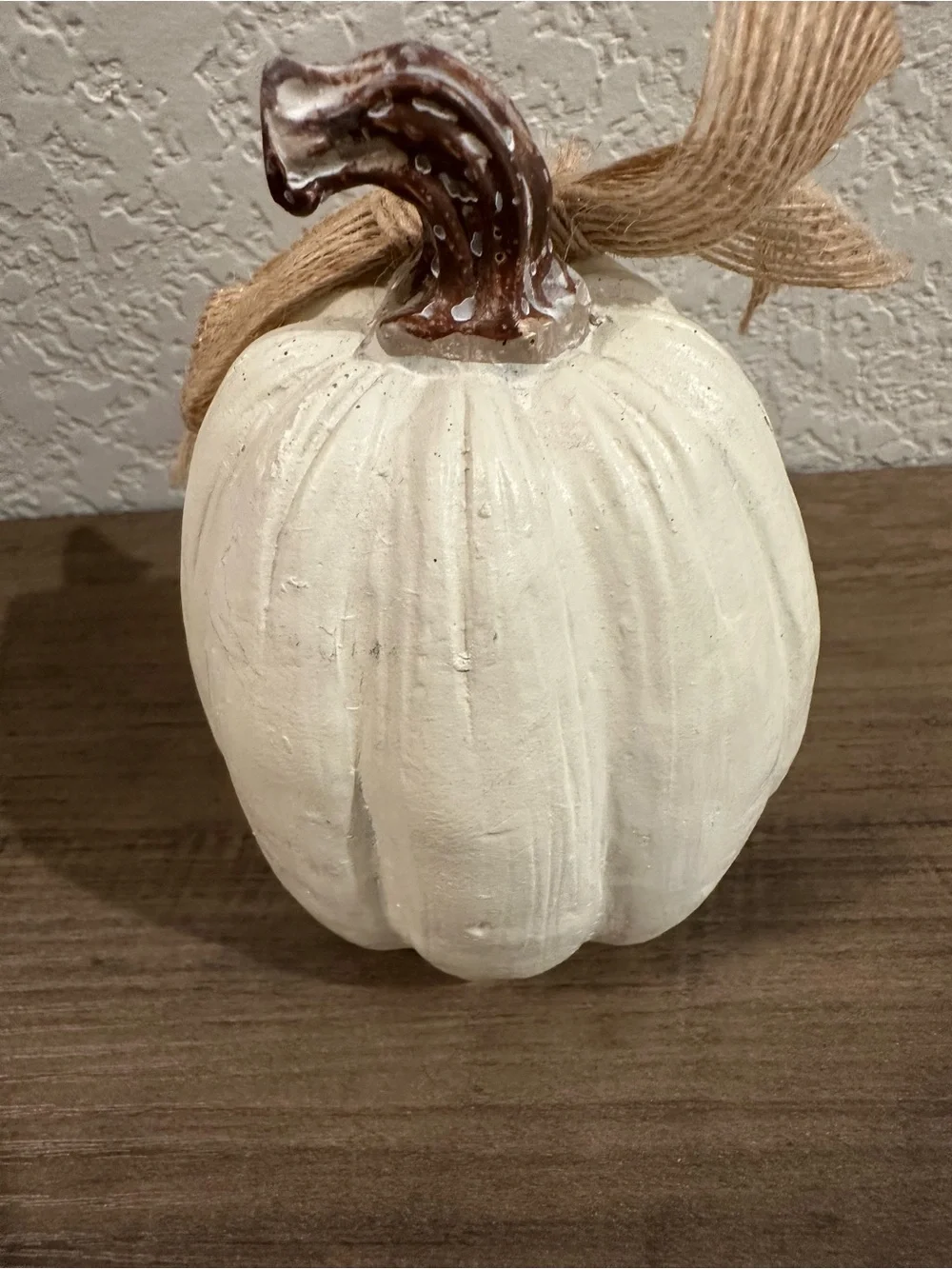 Monogram “M” Decorative Pumpkin With Burlap Bow